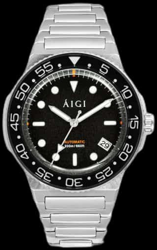 Aigi Watches Arctic Diver Black Dive Watch