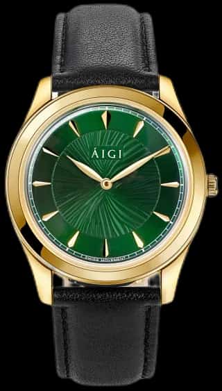 Aigi Watches AURORA 38MM BLACK LEATHER