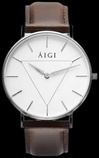 Aigi Watches Glacier 36MM Brown Leather