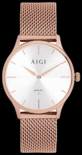 Aigi Watches Glacier Rose 36mm Mesh Watch