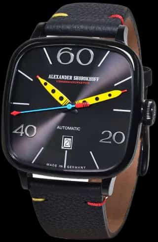 Alexander Shorokhoff Kandy Crazy Hands – Schwarze avantgardistische Armbanduhr