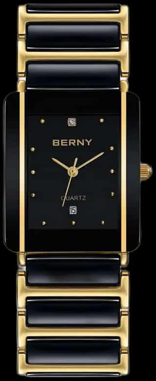 BERNY BERNY-Men Quartz Ceramic Gold Watch-2010M