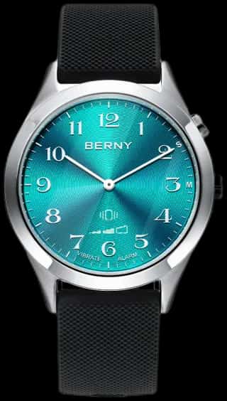 BERNY Vibration Watch Alarm Reminder Analog Timepiece - Rechargeable, Invisible OLED Display, Health Warnings