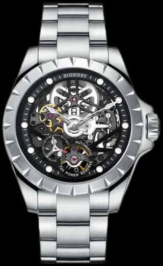 Boderry WINDMILL - Original Skeleton Hi-beat with 72 hrs Power-reserve Automatic Watch