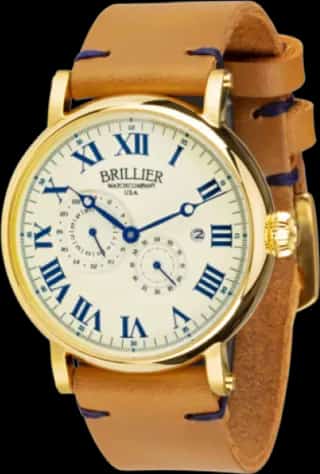 Brillier Classic Mechanical Automatic. 43 mm Case, Ivory Dial with Roman Numerals