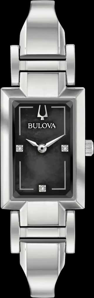 Bulova Black Dial Stainless Steel Bangle Classic 96P209
