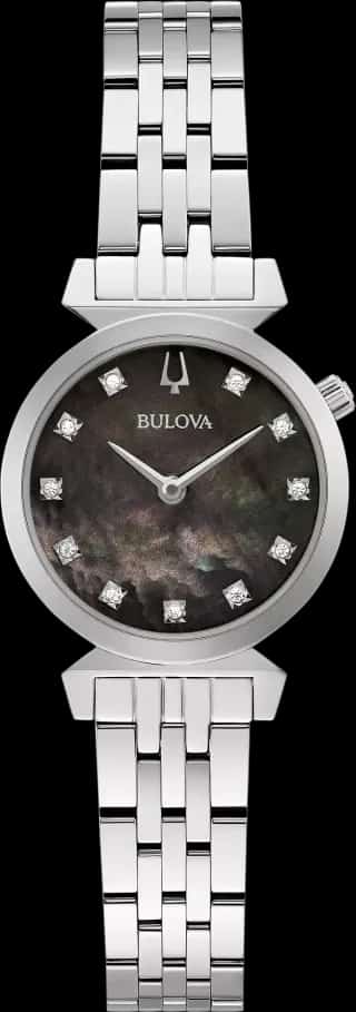 Bulova Black Dial Stainless Steel Bracelet Regatta 96P221