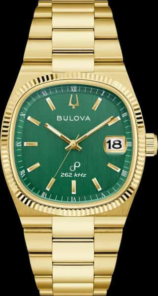 Bulova Green Dial Stainless Steel Bracelet Super Seville 97B237