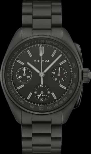 Bulova Black Dial Stainless Steel Bracelet Lunar Pilot Black Hole 98A335