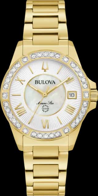 Bulova White Dial Stainless Steel Bracelet Marine Star 98R294