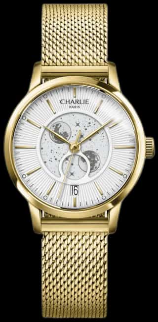 Charlie Paris Watches SULLY - Phase de Lune Doré (30mm quartz, gold)