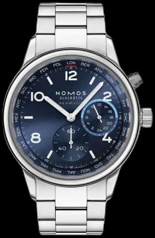 NOMOS Glashütte Club Sport neomatik Worldtimer blue