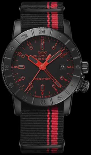 Glycine Men's Airman Worldtimer GMT 42mm Quartz Watch GL1028