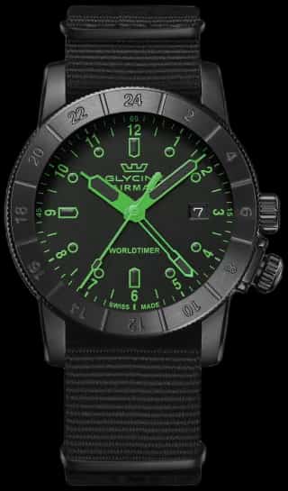 Glycine Men's Airman Worldtimer GMT 42mm Quartz Watch GL1031