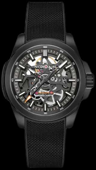 Norqain Independence Skeleton 40mm DLC Anthracite Orange