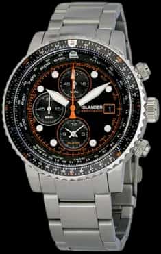Islander Islander Calverton Flight Chronograph Alarm Watch with Black Dial #ISL-282