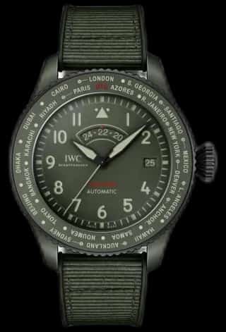 IWC Schaffhausen Iw395601 Pilots Watch Timezoner Top Gun Woodland