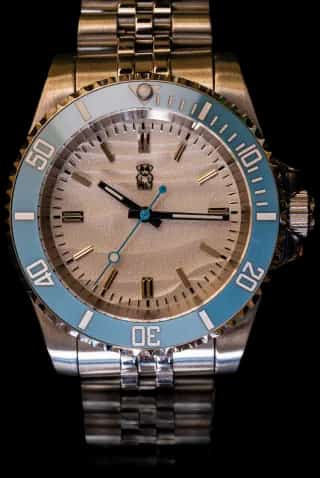 Mr. Eatwell SnowMobiler — Ice Blue Ceramic Dive Watch