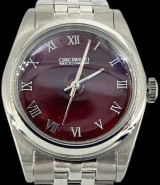 Cincinnati Watch Company Rust Red Enamel over Hammered Finish