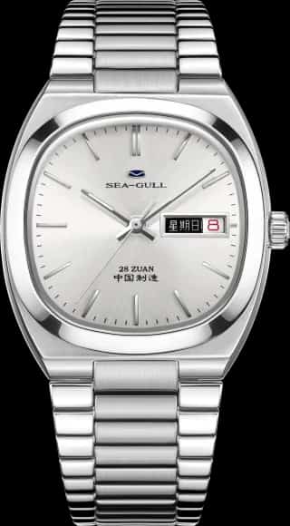 Seagull Tonneau Case Day-date Calendar Watch 34mm