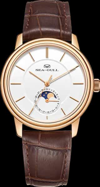 Seagull Ultra-thin Moon Phase Dress Watch 38mm