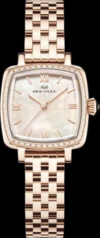 Seagull Lady's Series Mother-of-Pearl Dial Lady's Cube Watch 25mm