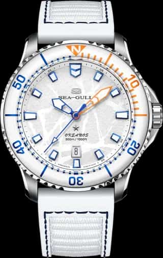 Seagull Ocean Series Pro Special Edition 300m Waterproof Titanium Alloy Case Ice-textured Dial Diving Watch 43mm
