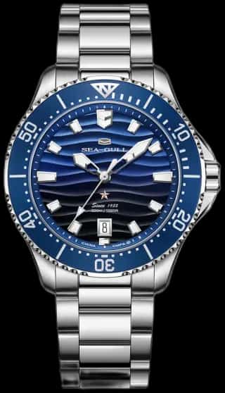 Seagull Ocean Series Pro 300m Waterproof Gradient Wave-textured Dial Diving Watch 41mm