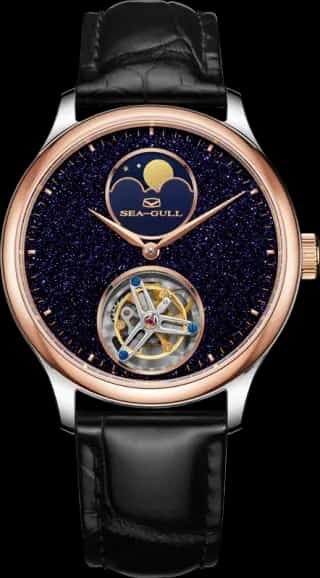 Seagull Artisan Series Starry Sky Dial Moon Phase Coaxial Tourbillon 42mm