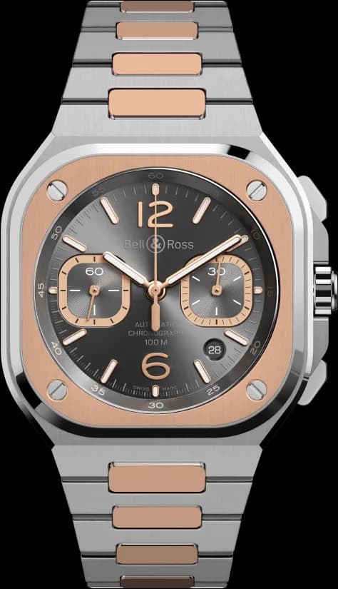 BR-05 Chrono Grey Steel & Gold
