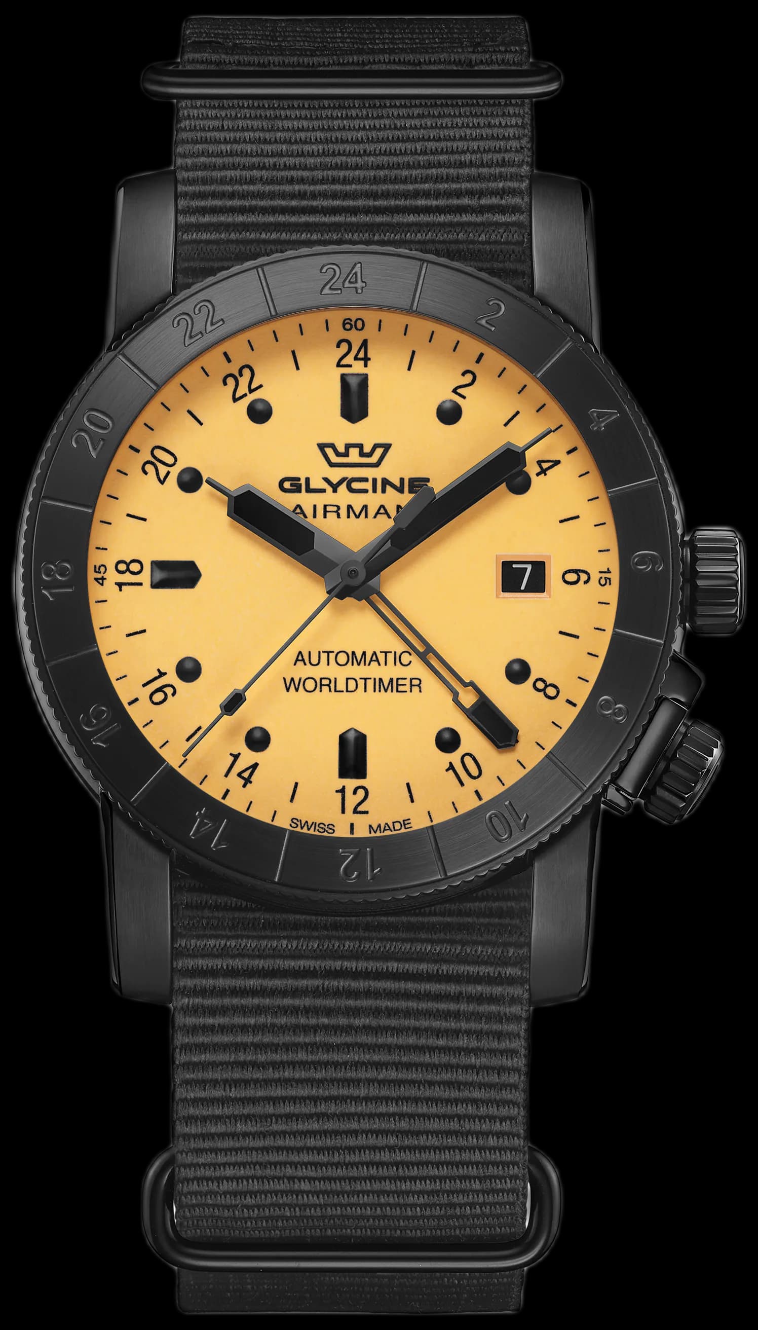 Men's Airman Contemporary GMT 42mm Automatic Watch GL0462