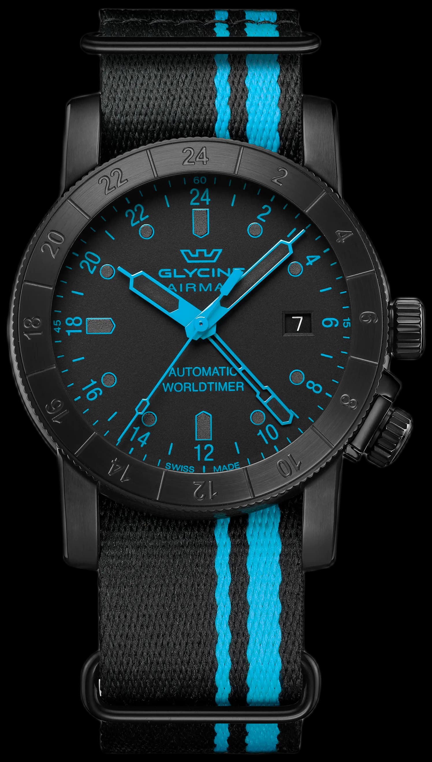 Men's Airman Contemporary GMT 42mm Automatic Watch GL0495