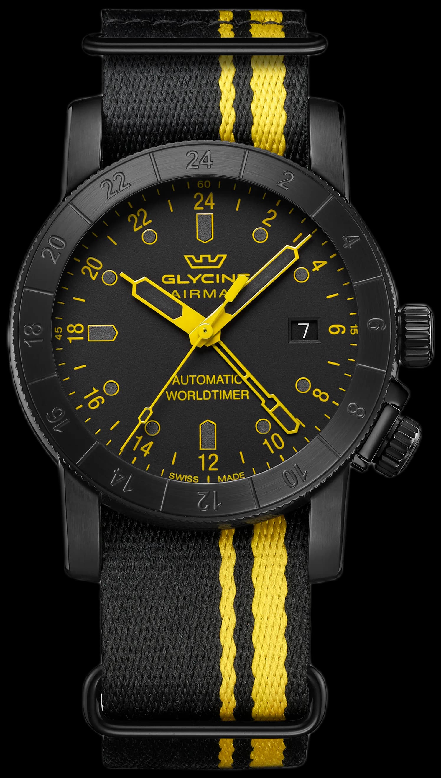 Men's Airman Contemporary GMT 42mm Automatic Watch GL0499