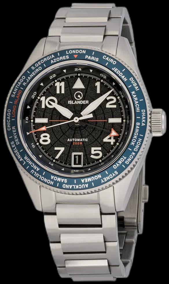 Islander Calabro GMT World Time Automatic Watch with Anthracite Dial #ISL-316
