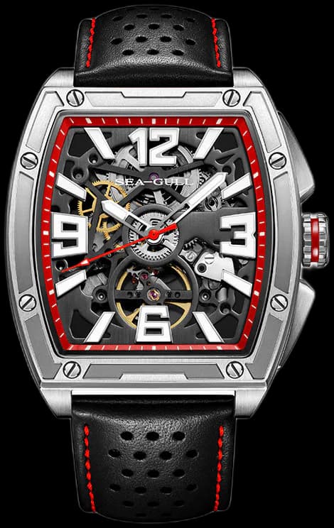 CN Racing Team Collaboration Tonneau Shape Skeleton Watch 42mm