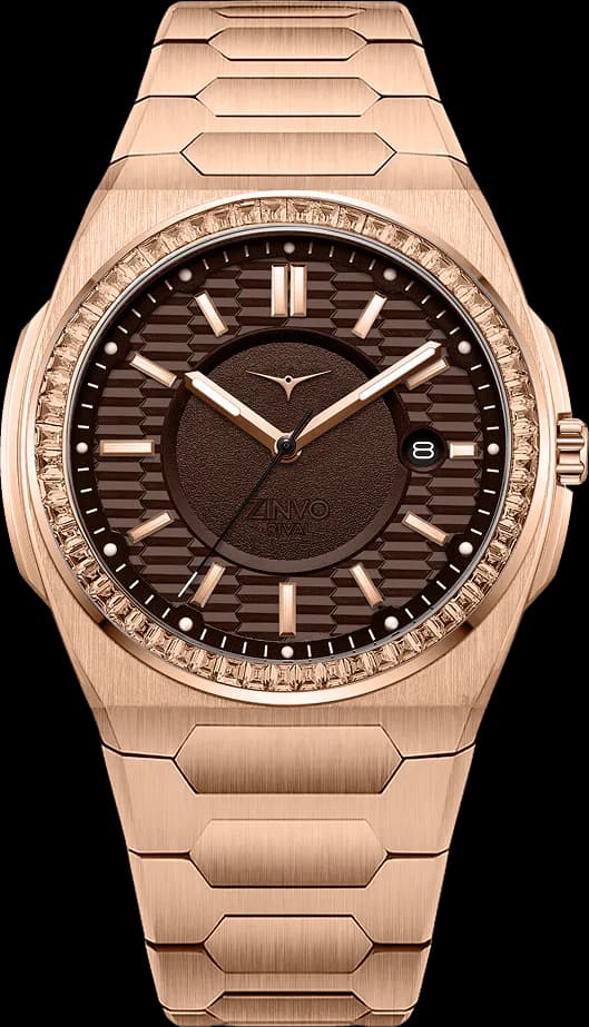 Blade Chronograph 3-hand integrated-bracelet, gem-set bezel, applied batons