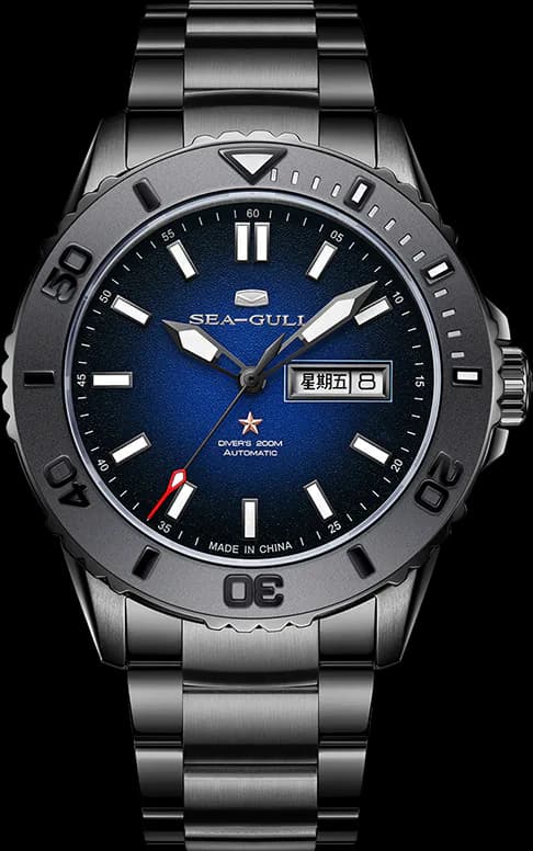 Ocean Series 200m Waterproof Sparkling Dial Ceramic Bezel Diving Watch 44mm