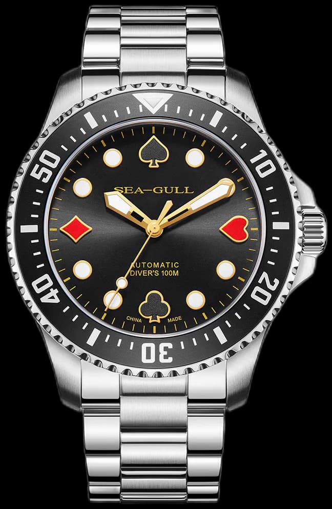 Ocean Series 100m Waterproof Poker Master Dive Watch 44.5mm