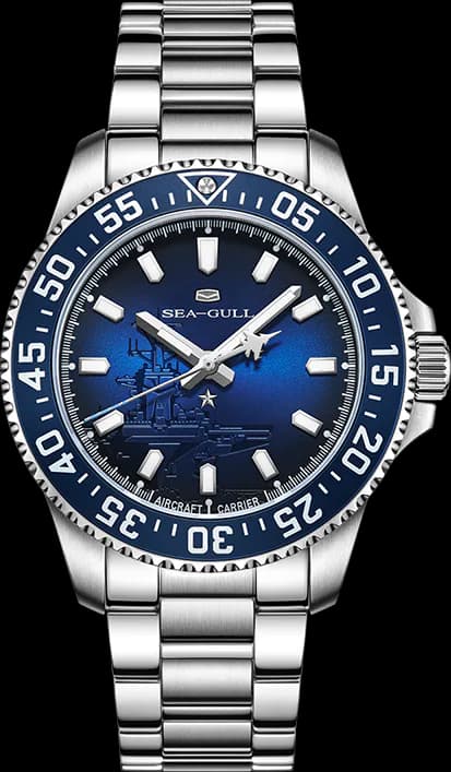 Ocean Series 200m Waterproof Aircraft Carrier Dial Dive Watch 44mm