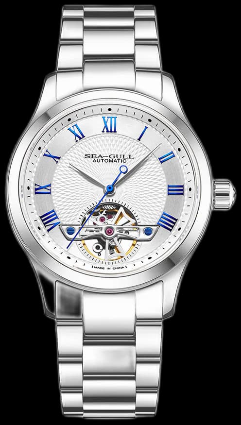 Open Heart Flywheel Guilloché Dial Automatic Watch 39mm