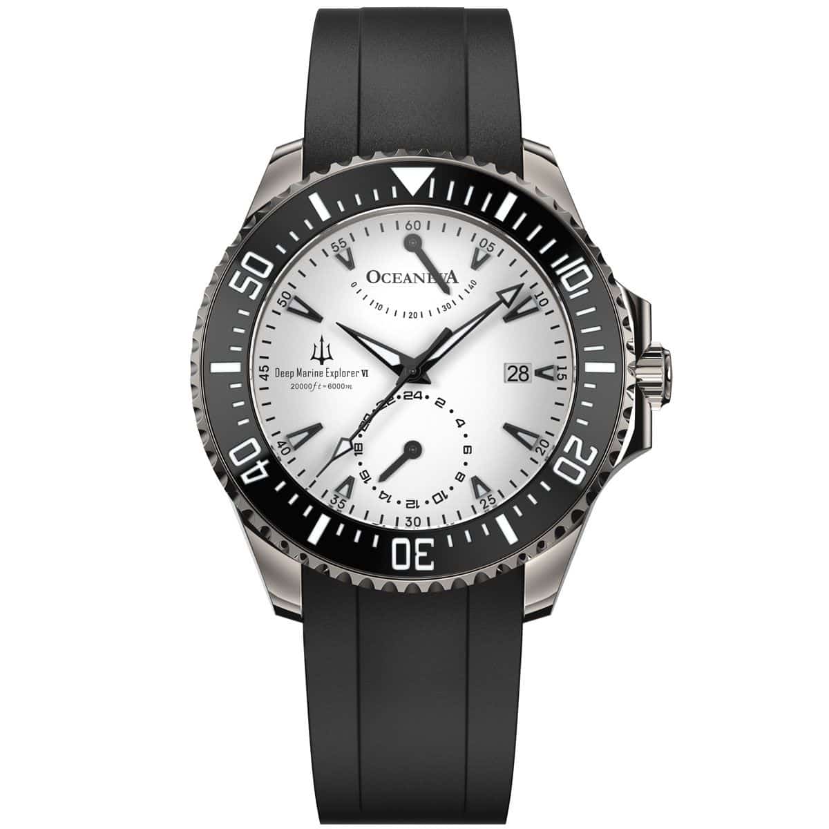 Oceaneva FULL LUME Power Reserve 6000m Automatic Grade 5 Titanium Watch Blue
