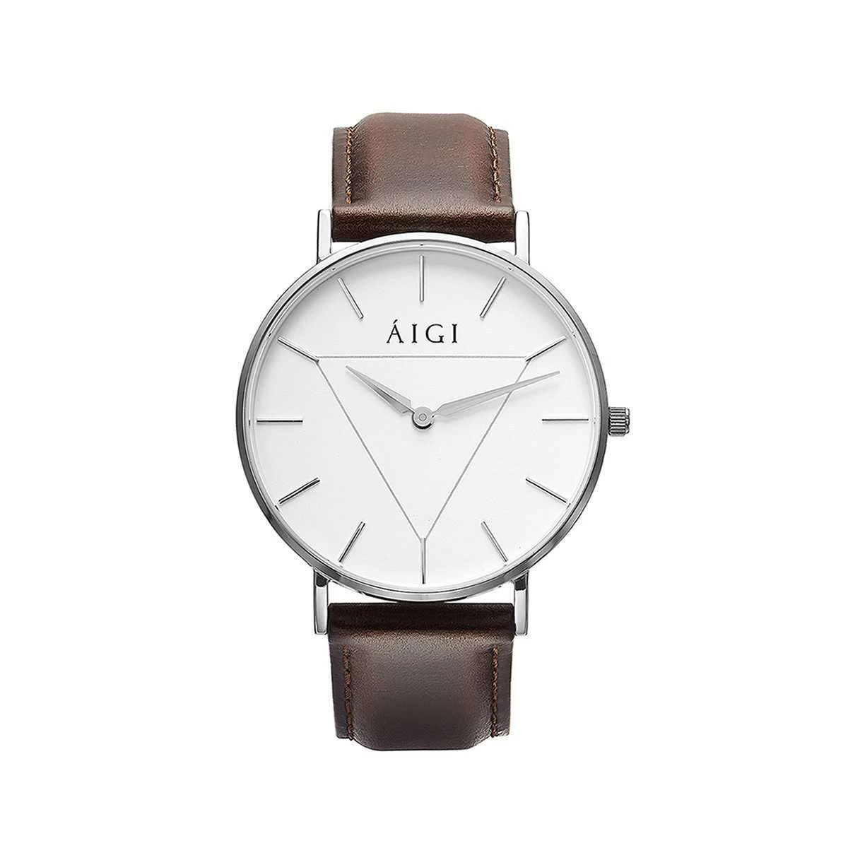 Aigi Watches Glacier 36MM Brown Leather