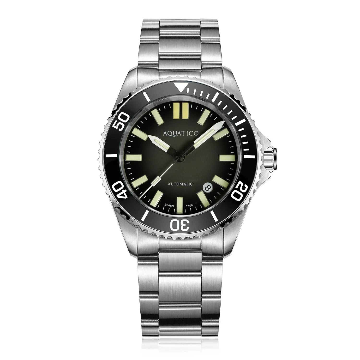 Aquatico Ocean Diver Tritium Watch Black Dial