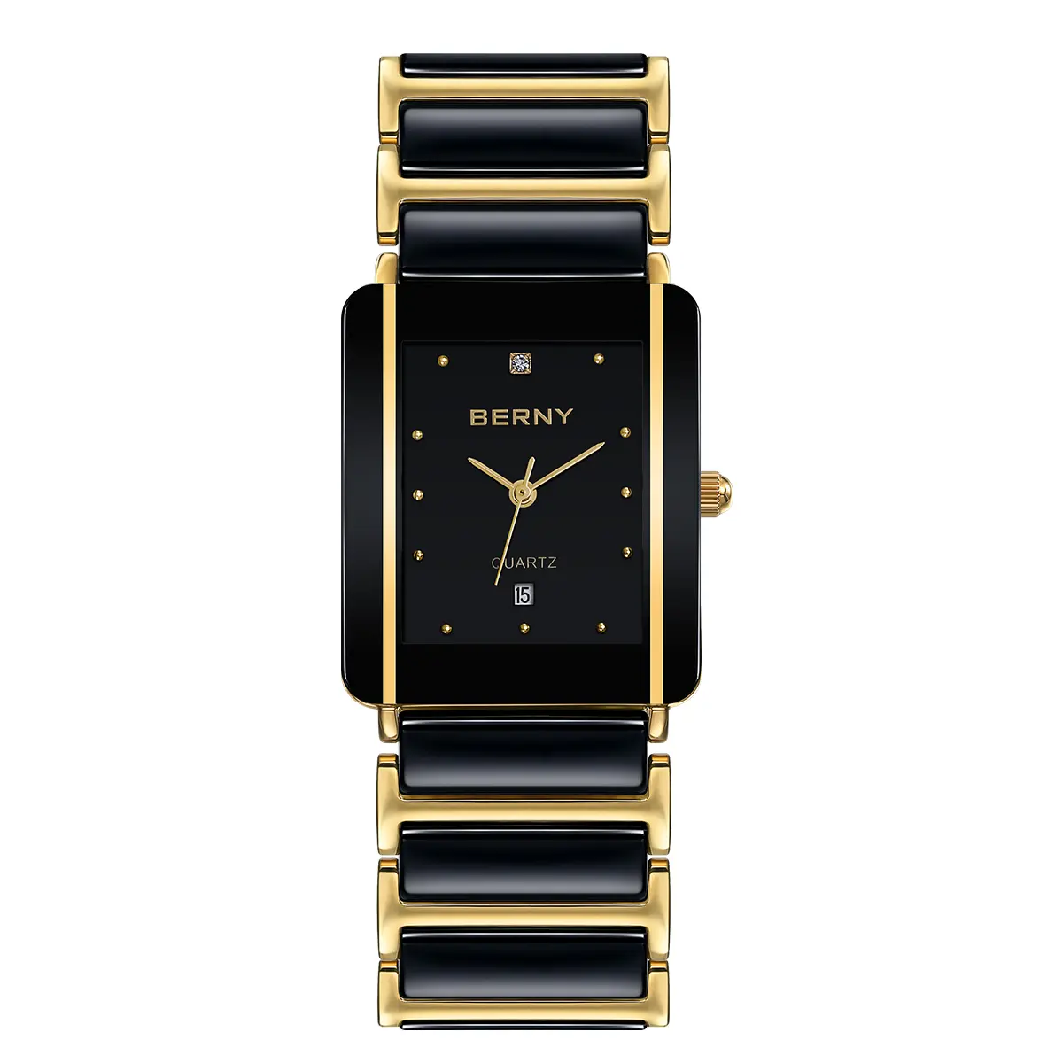 BERNY BERNY-Men Quartz Ceramic Gold Watch-2010M