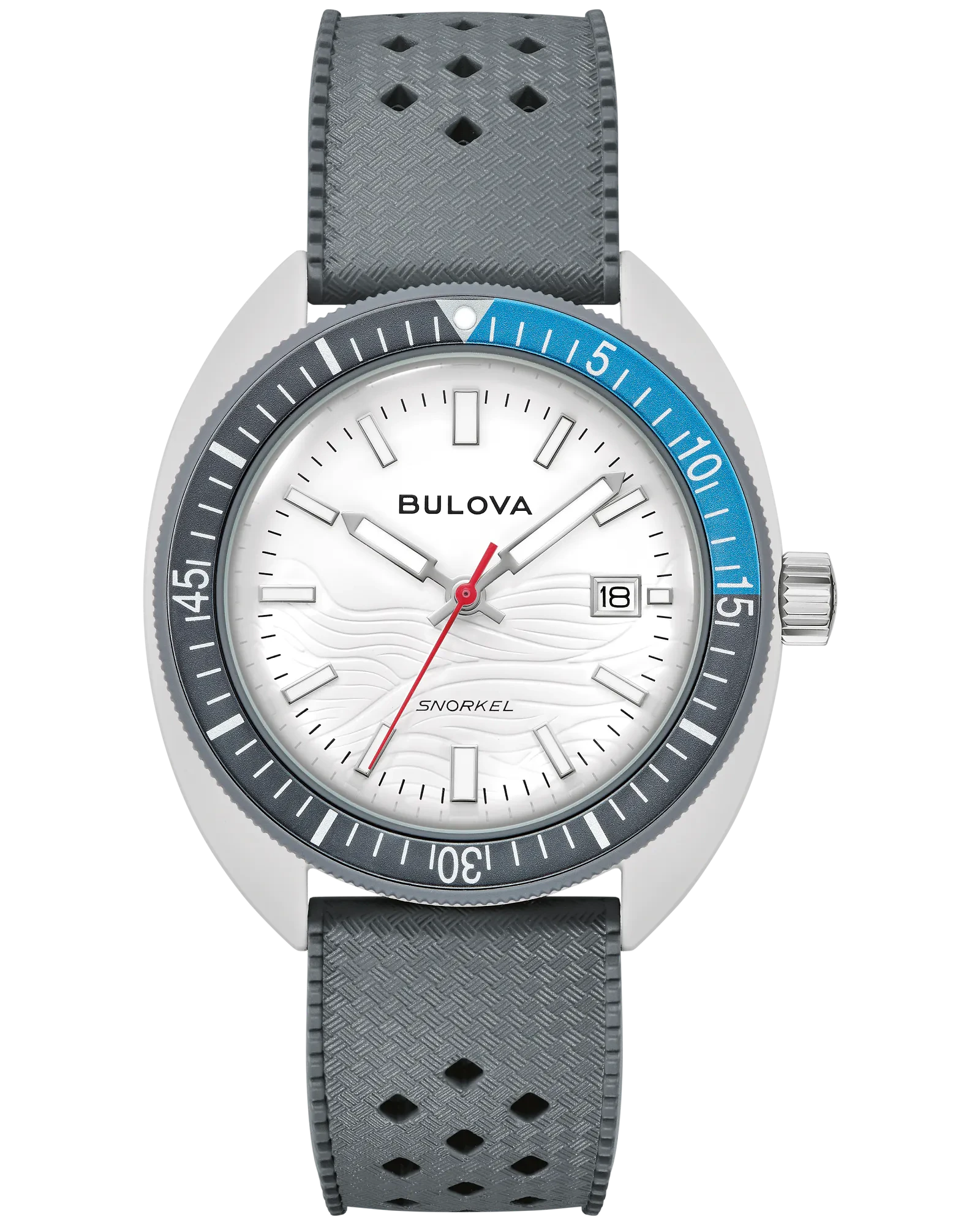 Bulova White Dial HNBR Rubber Snorkel 98B449