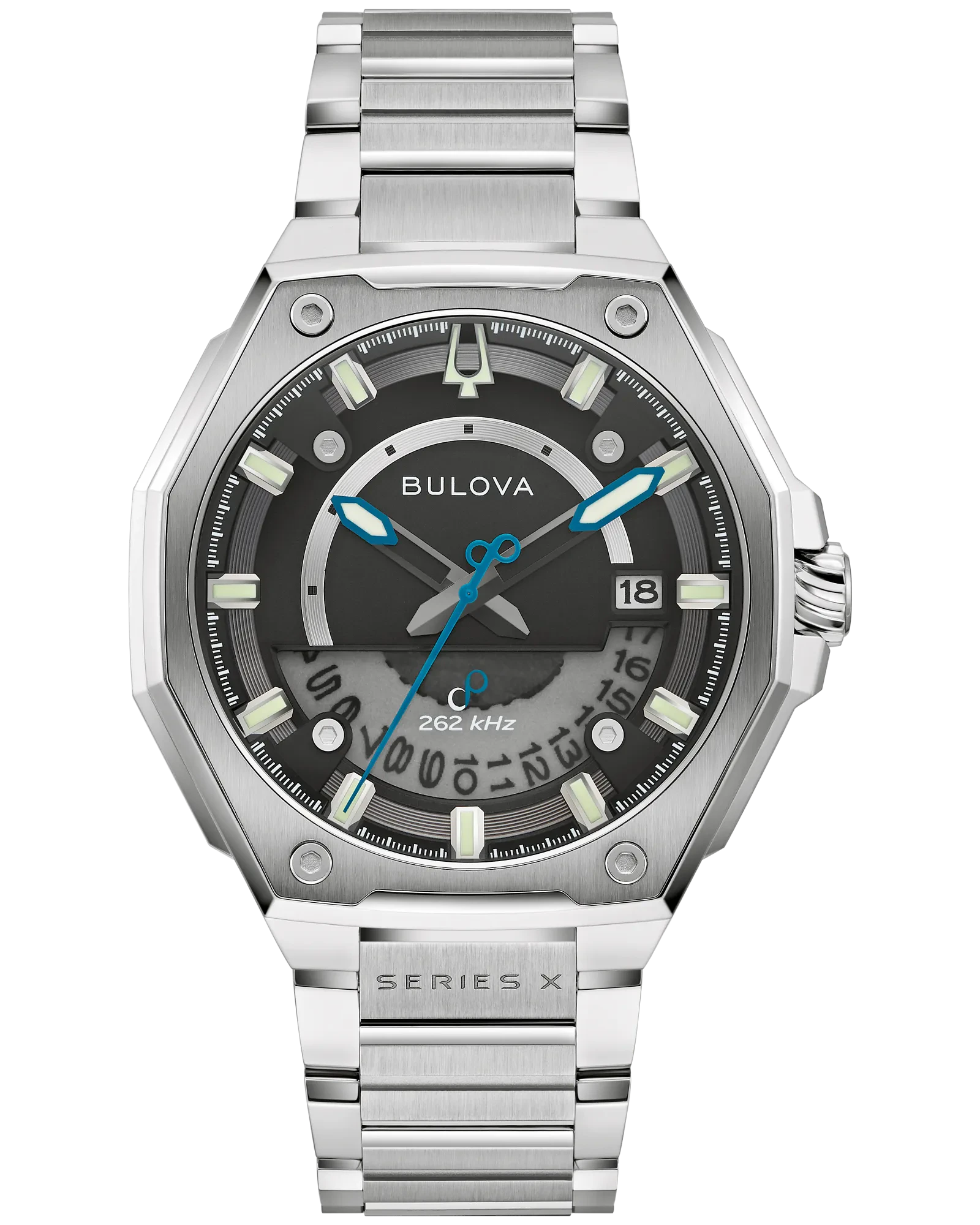 Bulova Black Dial Stainless Steel Bracelet Series X 98B456