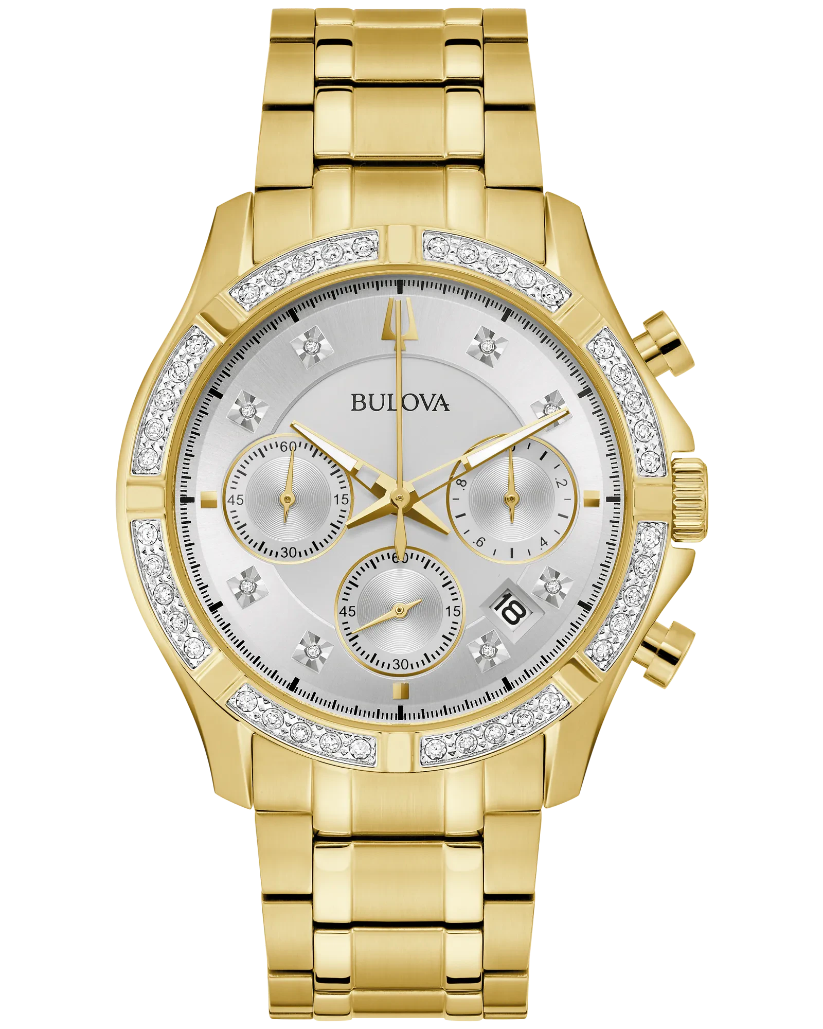 Bulova Silver-Tone Dial Stainless Steel Bracelet Classic 98E113