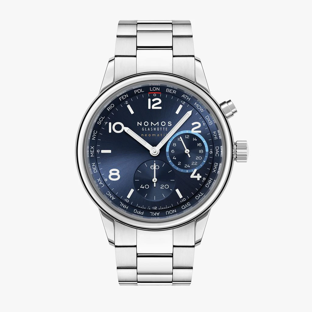 NOMOS Glashütte Club Sport neomatik Worldtimer blue
