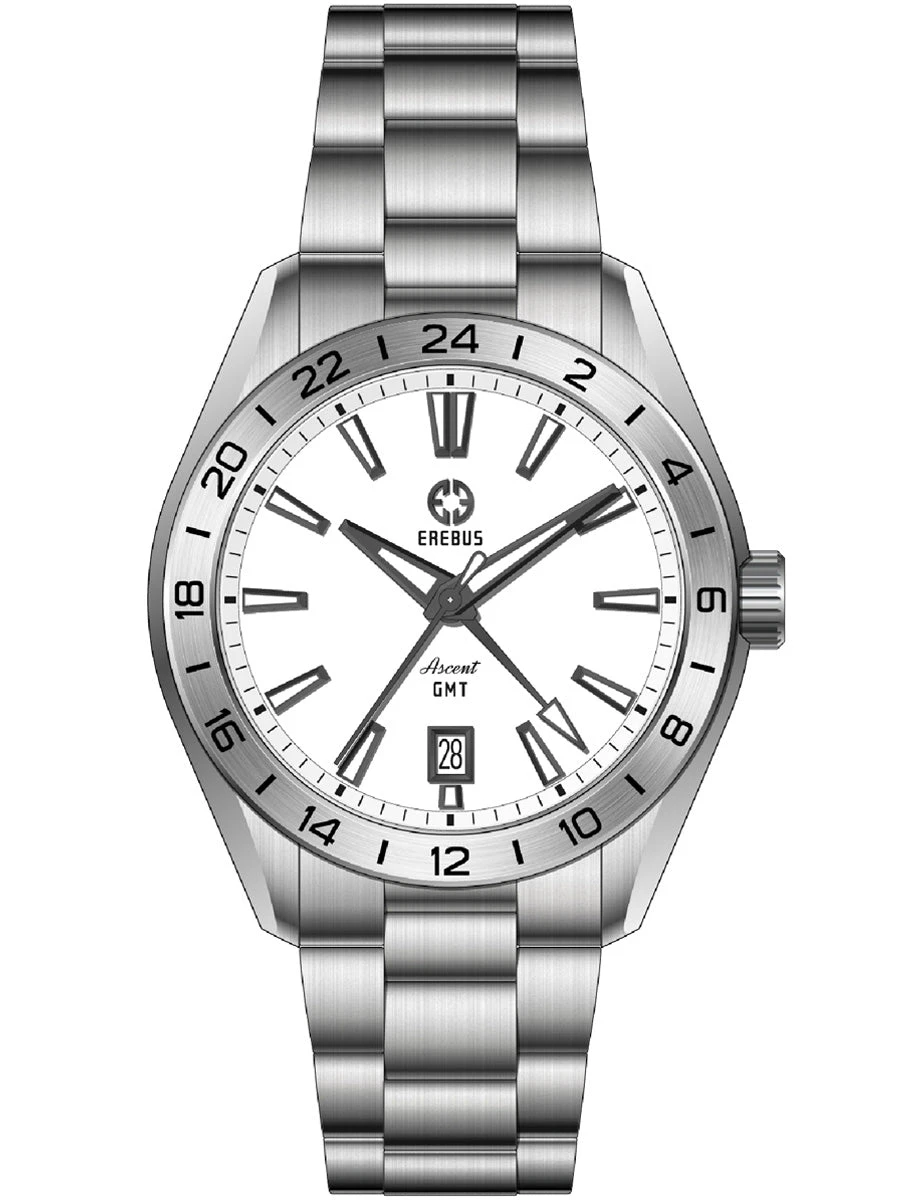 Erebus Watches ASCENT 40 GMT White Gunmetal