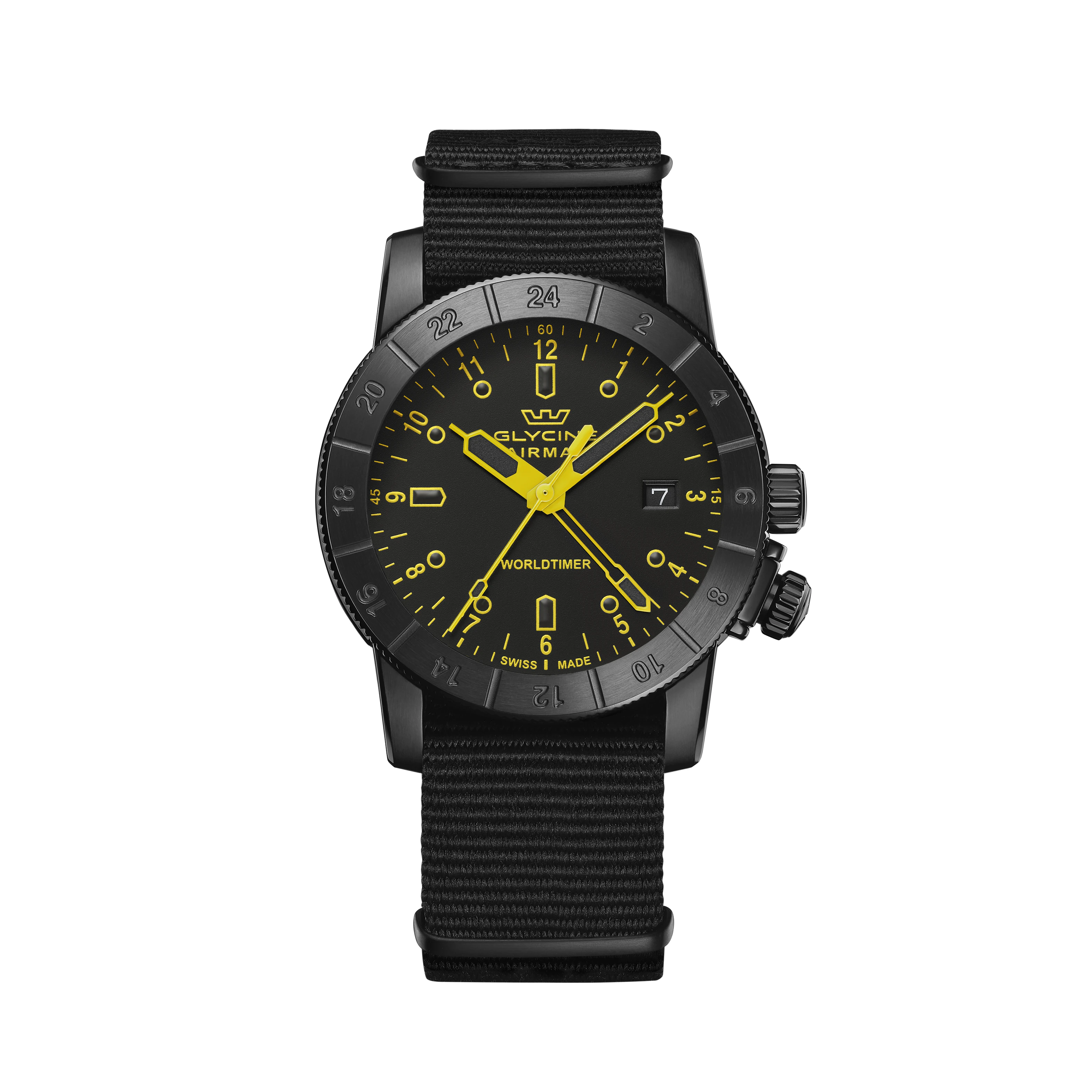 Glycine Men's Airman Worldtimer GMT 42mm Quartz Watch GL1029